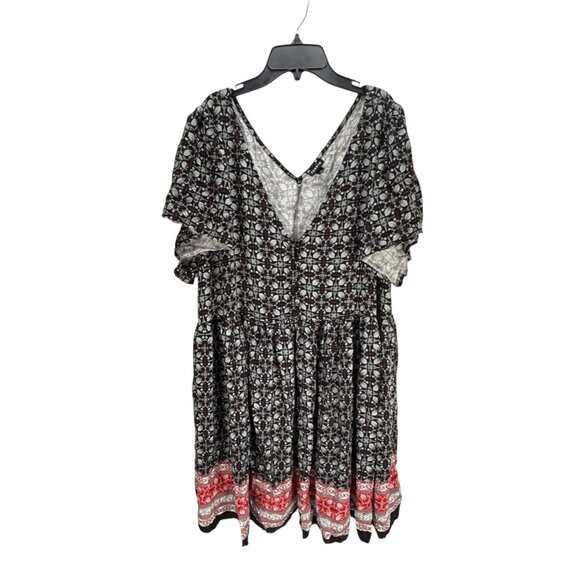 Torrid NWT Plus Size 3X Black Floral Fit & Flare Boho Knit Dress Whimsygoth - Picture 1 of 12
